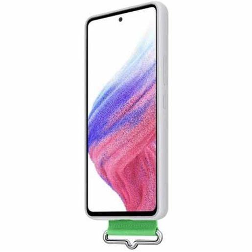 Samsung A53-5g Silicone cover with strap WHITE