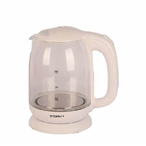 STORK white Glass Electric Kettle 2000 w 1.7